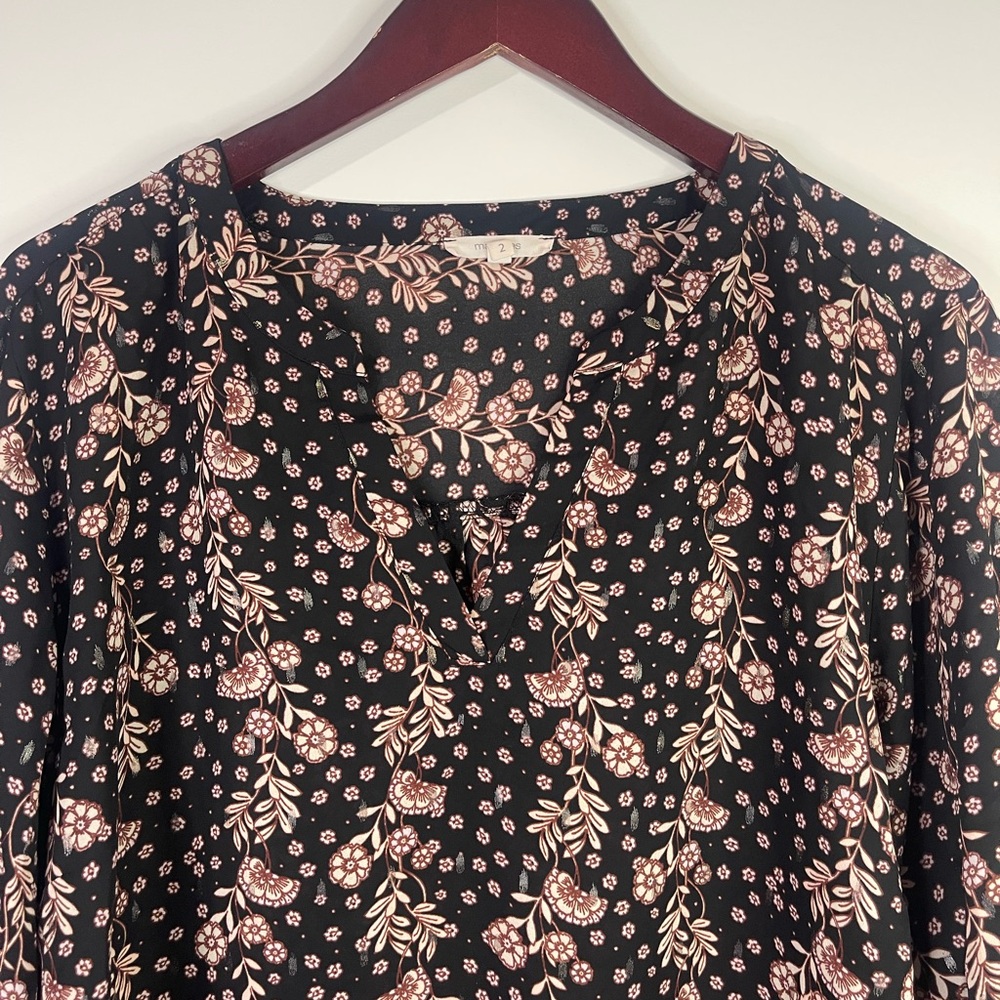 Maurices Black and‎ Pink Floral Blouse - Picture 9 of 10